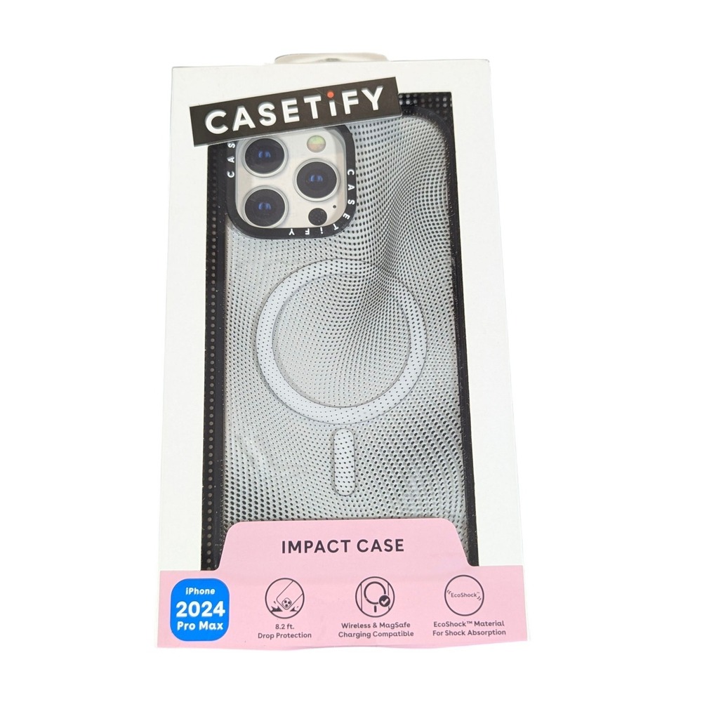 J9U CASETiFY Impact Case w/ Magsafe‎ for iPhone 16 Pro Max 6.9" - Halftone USED